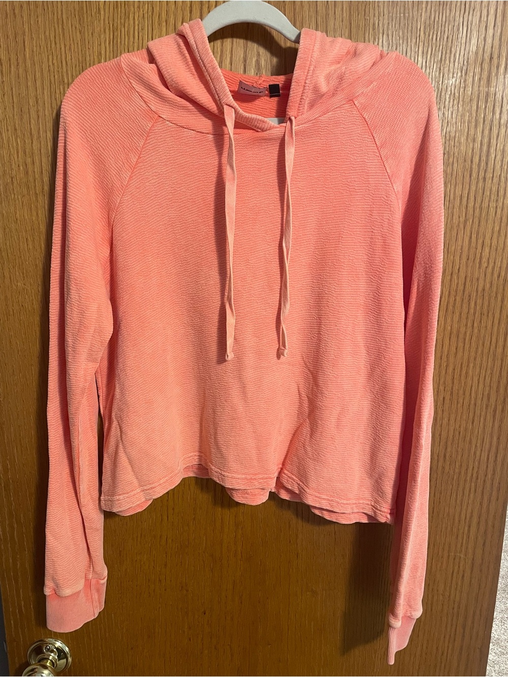 Mono B Hoodie Corton Tangerine Cropped Hoodie Sz S